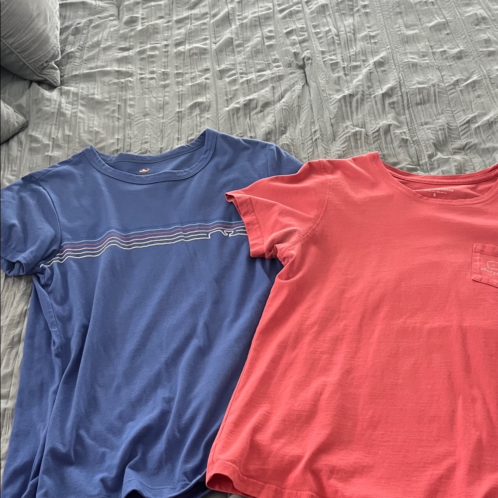 Two adorable women’s size, small vineyard vines T-shirts with whale logo